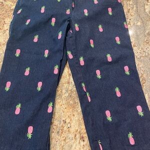 Vintage Lilly Pulitzer Embroidered Women’s Jeans Capri Pineapple Sz 6 6p